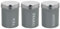 Harbour Housewares Round Metal Tea Coffee Sugar Canisters - Grey - 3pc Set - Retro Kitchen Storage Loose Tea Coffee Beans Granulated Sugar Airtight Container Food Preserve Caddy with Lid
