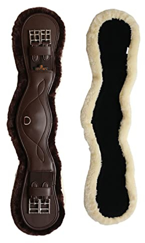 Kentucky Horsewear Kurzgurt Fellimitat anatomisch Elastik, Länge:55, Farbe:braun