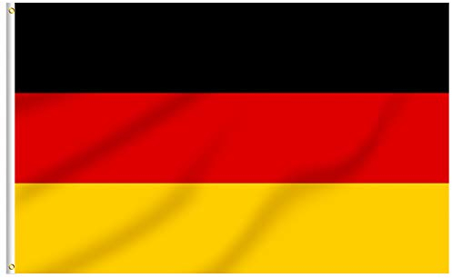 FLAGBURG Germany Flag 250 x 150 cm Deutsche Flagge Federal Flag with Brass Eyelets, Vibrant Colour and UV-Resistant Canvas Header and Double Stitched Durable Germany Flag Large for Outdoor and Indoor