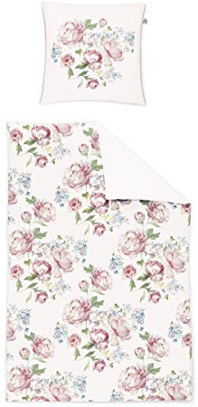 Irisette Mako Satin Bettwäsche 2 teilig Bettbezug 135 x 200 cm Kopfkissenbezug 80 x 80 cm Juwel-K 8-30 rosa