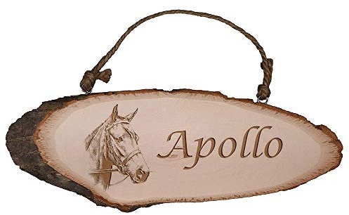 Horse Design | Personalised Horse Stable Rustic Wooden Plaque