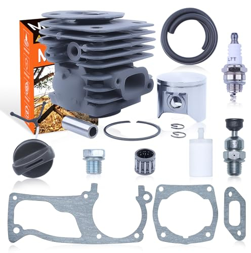 Mtanlo Kit de Piston de Cylindre 47MM pour Husqvarna 357 357XP 357XP EPA 359 359XP 359XP EPA Tronçonneuse 537157304 580303302 537157302 537248504 537248502 Kit de Joints Valve de Décompression
