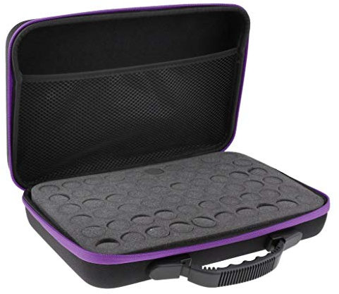 SDENSHI 60 Bottiglie Oli Essenziali Valigetta Da Trasporto Valigetta Rigida Da Viaggio per 5 Ml 10 Ml 15 Ml - Viola