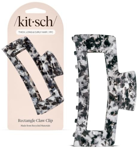 Kitsch Jumbo Hair Clip for Women – Recycled Plastic Hair Claw Clip - All-Day Strong Hold, Durable Non-Slip Grip for Thick & Thin Hair - Black, 1pc