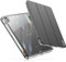 INFILAND für iPad Air 11 Zoll Hülle M2 2024, iPad Air 6/5/4 Hülle 2022/2020 10,9 Zoll - Kristallklare Rückseite Anti-Vergilbung Schutzhülle mit Stifthalter, Auto Schlafen/Wachen,Space Grau