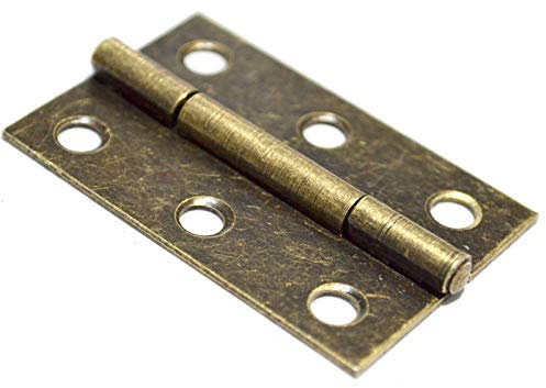 10 Pcs Bronze Hinge Vintage Brass Folding Butt Hinges with Screws for Doors Windows Furniture Cabinet Cupboard Wardrobe Wooden Boxes Case Chest (Length:3, Width:2) (Medium Size)