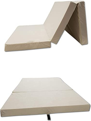 Odolplusz Faltmatratze Klappmatratze Matratze faltbar klappbar Gästematratze Reisematratze 65x180x7cm (Beige)