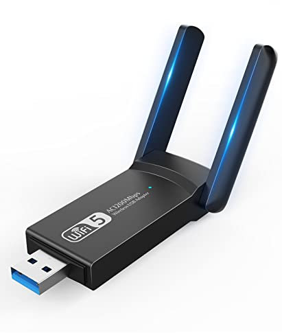 ElecMoga Wifi dongle, 1200Mbps USB WI-FI Adapter Dual Band 5.8GHz / 2.4Ghz Mini Wireless Network Support PC Desktop Laptop Tablet, Compatible with Windows XP/Vista/7/8/10 Mac OS X 10