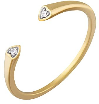 cai Damen Ring 925/- Sterling Silber Glänzend Zirkonia gelb 274270283V