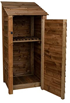 Arbor Garden Solutions wooden tool store 6ft, garden storage (W-79cm, H-180cm, D-88cm), brown finish (With shelf)