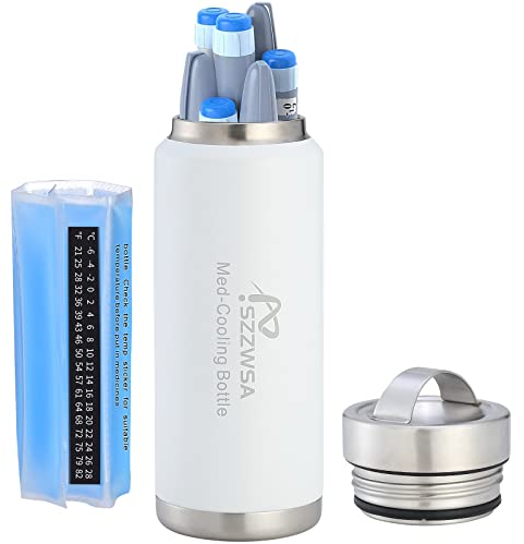 Tragbarer Insulin-Kühler, Reiseetui, Diabetiker-Insulin-Fläschchen, Insulin-Stift-Kühlflasche, großes Fassungsvermögen, isolierter Stahl, die Vakuum-Thermosflasche und das Biogel-Pack