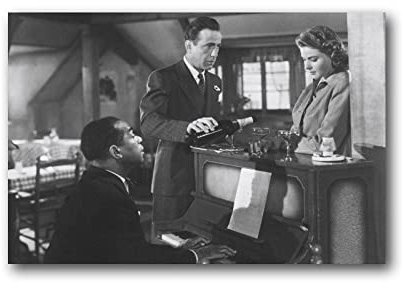 Casablanca American Oscar Retro Schwarz und Weiß Filmposter Kunstdruck Leinwand Poster Moderne Schlafzimmer Dekor 50 x 75 cm