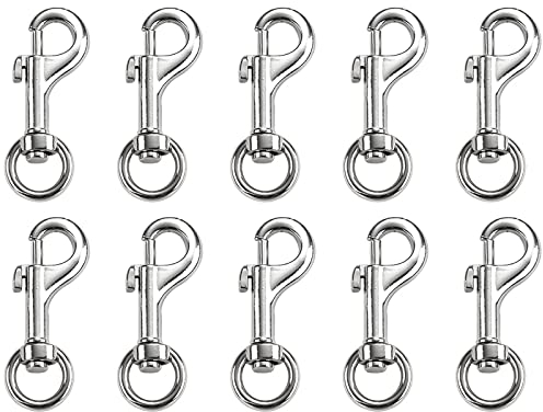LEMONSTONE 10 Stück Karabinerhaken mit Drehgelenk, Schlüsselanhänger Karabiner, Karabiner Hundeleine, Bolzenkarabiner, Wirbelkarabiner, Karabiner Klein Schlüsselanhänger, für DIY Lanyard Handwerk