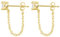 Reffeer 925 Sterling Silber Ketten-Ohrringe für Damen, Kleine Ohrringe, Ohrstecker (B-Gold Plated)