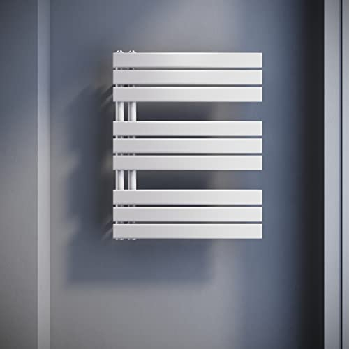 SONNI Badheizkörper Flach Handtuchtrockner 762 x 600 mm Weiß Handtuchwärmer Seitenanschluss Panel Handtuchheizkörper 781W