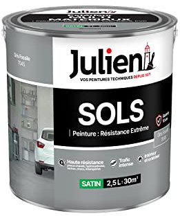 Julien Peinture Sols Extrême Intérieur et Extérieur - Chapes béton, ciment lissé, briques, asphalte, planchers et parquets - Gris Fossile 2,5L