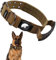 Furry Friends Airtag Hundehalsband, Taktisches Gepolstert Nylon Halsband Hund mit Griff, Verstellbare Metallschnalle GPS Hundehalsbänder für Mittlere Große Hunde(XL, Braun)