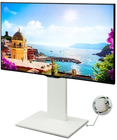WALL V2 Caster Low Type | Japanisch Rollender, verschiebbar und Freistehender 32-60 Zoll Universal TV-Ständer mit verdeckten Rollen | Satin Weiß