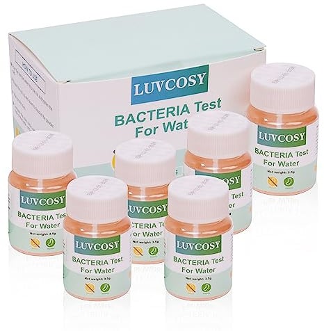 LUVCOSY 6 Flaschen Coliform Bakterien Wasser Test Kit, EPA zugelassen E coli Wassertest Kit, 48 Stunden Brunnenwasser Test Kit, Easy Home Water Bakterien Test Kit für Trinkwasser, Wasserhahn, Brunnen