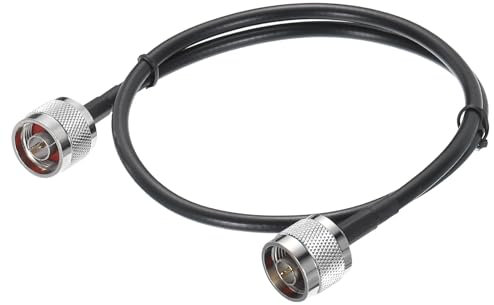 sourcing map 1Pcs 3FT Coaxial Cables 240 Type N Male to N Male Low Loss Coaxial Cable Extension Jumper Cable for Cell Phone Signal Booster,Amplifier,Antennas,SWR Met Black Black