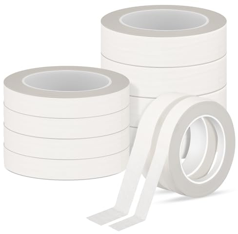 WOOWAIR 10 Ruban de Masquage pour Peindre et Masquer,5 rouleaux de 50 m x 30 mm+5 rouleaux de 50 m x 20 mm Adhésif sans laisser de résidus Ruban de Masquage Ruban de Chant