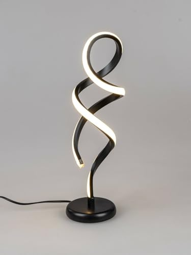 formano Dekolampe Lampe Tischlampe LED-Lampe Spirale auf Fuß 13x44cm aus matt schwarzem Metall gefertigt und mit einem LED-Lichtband mit weissem Licht
