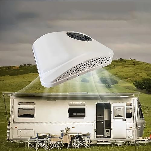 PRUJOY Caravana RV Camión Estacionamiento Eléctrico con Batería, Calefacción y Refrigeración Aire Acondicionado Combinado con Unidad Calefactora, para Autobuses 12/24V (12v)
