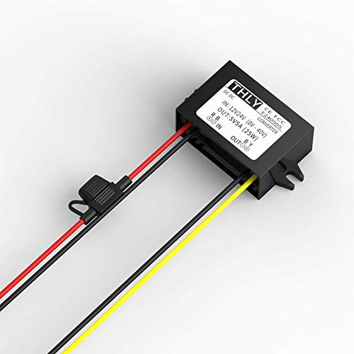 Trasformatore di Tensione 12 V a 5 V, Buck Converter 5 A 25 W Con Fusibile Impermeabile per Auto, Camion, Barca, Golf, Luce LED (Ingresso DC 8-40 V)