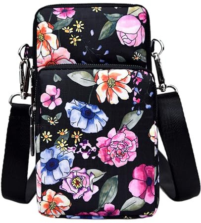 1 Piece Multifunctional Mobile Phone Wallet with Shoulder Strap, Nylon Printed Crossbody Bag, Mobile Phone Shoulder Bag, Coin Purse with Card Slot, Suitable for Carrying Mobile Phone Change, Etc.