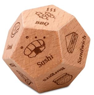 Entscheidungswürfel Essen für Paare, Würfel aus Hölz zum Jahrestag Datum-Nacht-Würfel Jubiläumsgeschenk Lustige Date Night Geschenk Würfel für Ihn Sie Frauen Männer Valentinstag (Stil 2)