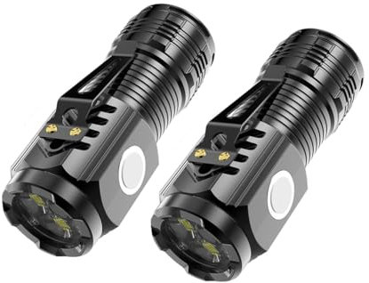 2 Stück Mini-Taschenlampe Mit Dreiäugigem Monsteres, Three-eyed Monster Mini Flashlight, LED Taschenlampe Mini Extrem Hell, Taschenlampe LED Aufladbar, Wasserdichte Taschenlampe mit 5 Modi (Schwarz)