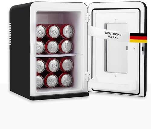 Sommertal KS15 Mini Kühlschrank, kühlen und wärmen, Volumen 15L, 230V für Zimmer Steckdose und 12V DC für Auto, Bierkühlschrank, Getränkekühlschrank, Minibar klein tragbar