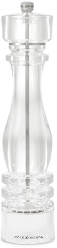 Cole & Mason London Salzmühle aus Acryl, korrosionsbeständiger Keramik-Mechanismus, Salzmühle mit verstellbarem Mahlgrad, 300 mm, Gewürzmühle