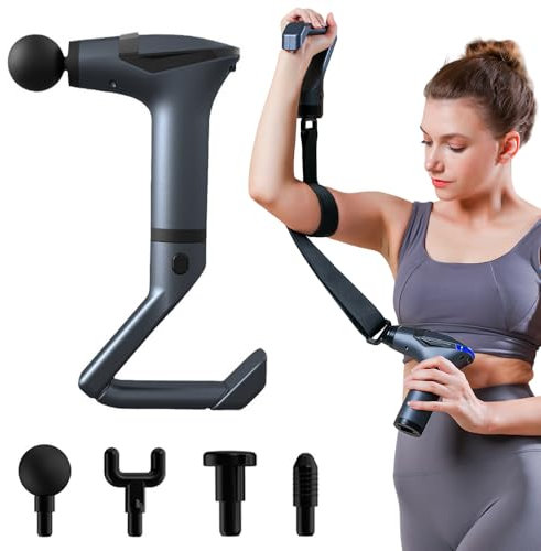 Pistola per Fascia con cinghia divisa, pistola per massaggio completo 3 in 1 con luce di respirazione a LED e Display Digitale