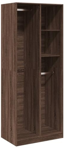vidaXL Kleiderschrank, Garderobenschrank mit Stauraum, Hochschrank für Schlafzimmer, Flurschrank Dielenschrank, Modern, Braun Eichen-Optik Holzwerkstoff