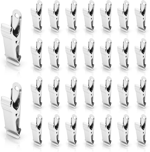 Modixun 30Pcs Mini Alligator Clips, Metal Strong Spring Clamps Small Gator Crocodile Clips for Crafts Work Wire Photo Paper Curtain, Smooth Jaw, 1.3 x 4cm, Silver