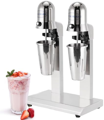 CYTBEK Double-head Milk Shaker Machine,560w Milkshake Maker Blender, Two-speed Speed Regulation Stir Evenly, with 850Ml Graduated Cup X2, Electric Milkshake Maker for Commercial and Home Use
