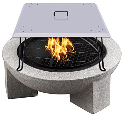 Feuerstelle für den Außenbereich fängt und leitet die Wärme nach außen, klappbares Bein, für Picknicks und Abenteuer drinnen oder draußen, 63,5 x 63,5 cm