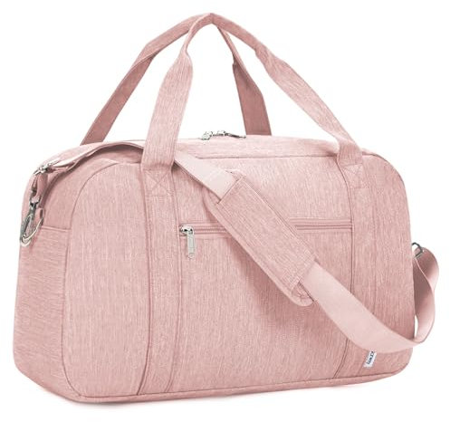 Narwey Handgepäcktasche 56x45x25, Handgepäck-Reisetasche fürs Flugzeug mit Nassfach, Reisetasche, Wochenend-Reisetasche für Übernachtungen für Damen und Herren 38L (Pink)