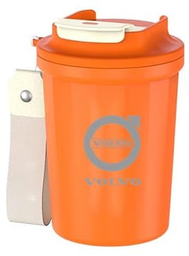WHDPPP Personalisiert Thermobecher für Volvo - Edelstahl Thermo Kaffeebecher - Kaffeetassen mit Auslaufsicher Deckel - Kaffee-to-go Becher - Travel Mug - Autobecher,D