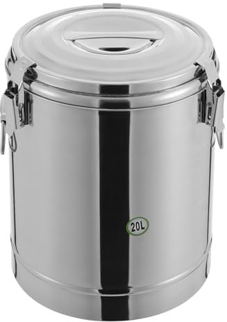 Edelstahl Isolierter Eimer 10L Versiegelter isolierter Suppenbehälter mit Deckel Suppenbehälter Thermobehälter Suppentransporter für Restaurants,Schulkantinen (20, Liter)