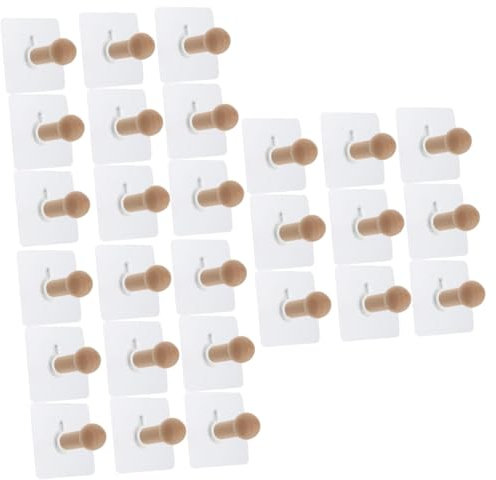 HOMSFOU 30piezas Ganchos Adhesivos De Soporte Sin Taladro Para Colgar Ropa y Accesorios Para Paredes Lisas Diseño Moderno y Duradero