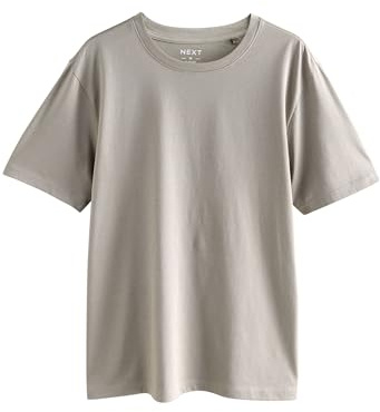 NEXT Herren Schmale Passform Slim Fit Rundhals-T-Shirt Neutral Stone M