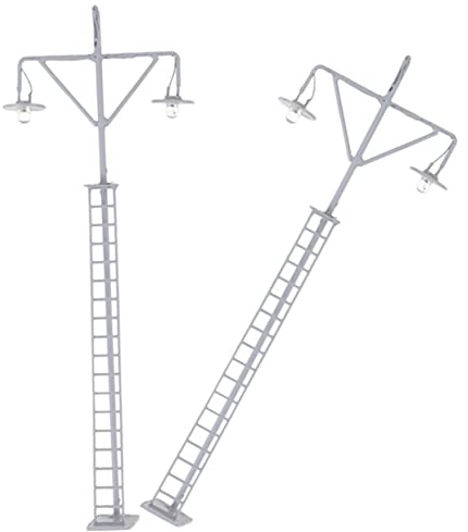 HEALSOPTHY 2 Stück Eisenbahnlampen Realistische Sandtisch Landschaftsdekoration für Modellbau und Häuser Warmes Gelbes Licht Mikro Landschaften