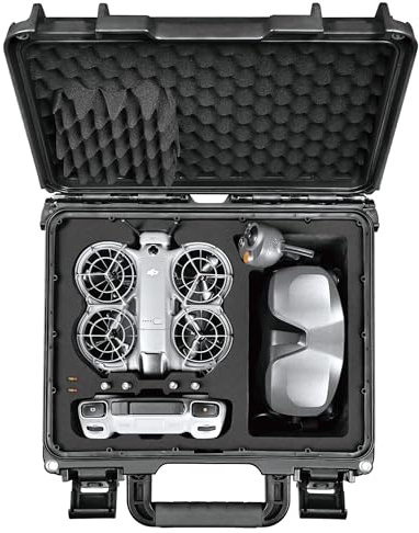 LEKUFEE wasserdichte Harte Transportkoffer für DJI Neo 2 Drohne, Motion Fly More Combo, DJI RC 2, RC N3, Goggles N3/3, RC Motion 3 und Zubehör (nur Tasche)