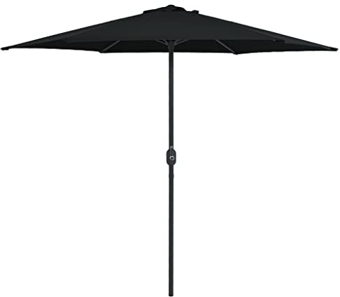 Genérico Sombrilla de jardín con Palo de Aluminio Negra 270x246 cm