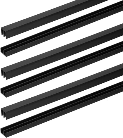 uxcell Juego de 3 rieles para puerta corredera para paneles de 5/32 pulgadas de grosor, juego de rieles deslizantes de plástico superior e inferior para ventana de armario de cristal, puerta de