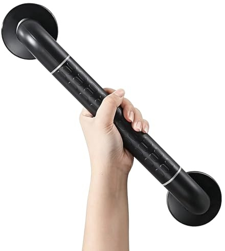 FKXSXAZ Barra de Apoyo para Ducha, Barra Antideslizante Negra de Acero Inoxidable 304 para baño, pasamanos de Seguridad, asa de baño (120 cm).