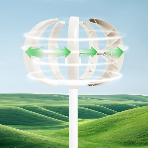 600W Windgenerator, 12v Laterne Windturbinen Generator Windkraftanlagen mit Controller&Flanschplatte, 5-Blatt Vertikale Achse Windturbine Generator für Boots-/Marinegebrauch Wind-Solar-Straßenlaternen