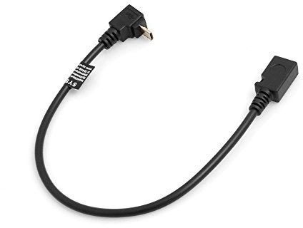 System-S Micro USB 90 ° Gradi Verso Il Basso Angolo a Micro USB Adattatore Cavo Dati Ricarica Cavo di prolunga 27 cm